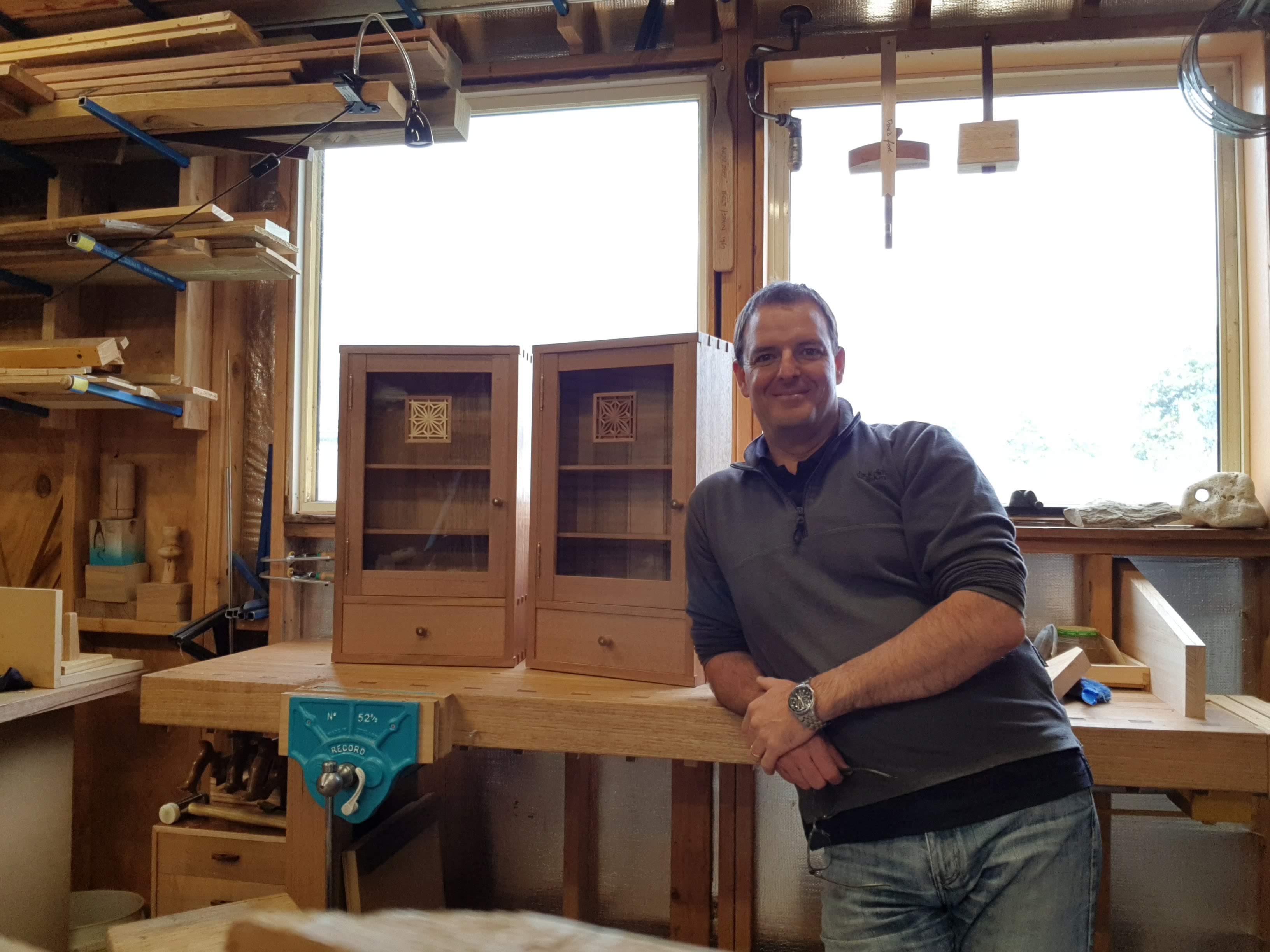 Lance in his woodshop